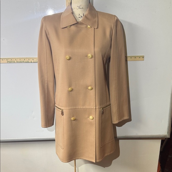 Vintage Hermes Camel Double-Breasted Trench Coat - SPECTACULAR COAT! - Picture 3 of 17